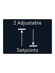 Set Points: Two user adjustable set points  